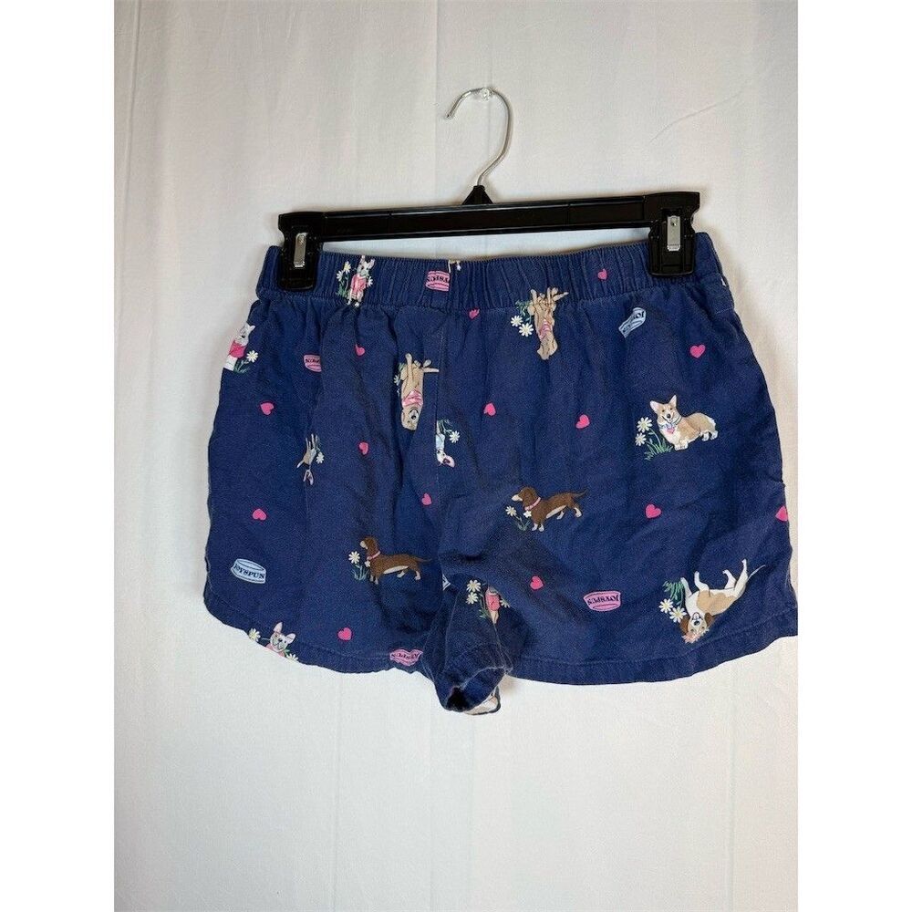 Joyspun Sleep Shorts Womens Size XS Navy Blue Dog Print Hearts Elastic - Picture 6 of 9